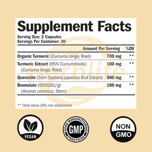 OEM ODM Quercétine avec Bromélaïne Curcuma Curcumine Complément Alimentaire - Soutien Articulaire et Immunitaire, Complément Alimentaire, Soutien à la Récupération Saine - Product Image 2