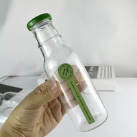 Bouteilles en verre pour sauce barbecue, sauce chili, boissons, avec couvercle métallique scellé, 12 oz, 360 ml, 250 ml, transparentes, à col long