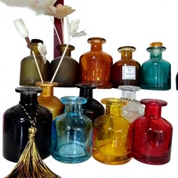 Bouteille diffuseur d'aromathérapie personnalisée, ensemble de parfum sans fumée avec couvercle et bâtonnets, ornement en verre blanc brillant pour intérieur, bouteille vide