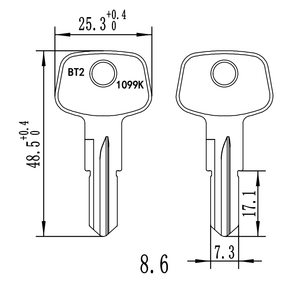 Llave de hierro en blanco personalizable duradera BT2 1099K para uso doméstico Llaves en blanco personalizables Premium - Product Image 6
