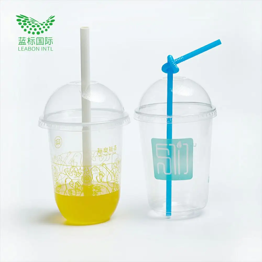 Custom Logo Bubble Milk 12oz 16oz 22oz Tea Coffee Juice Pp Clear Reusasble Plastic Cup
