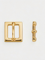 Petite boucle rectangulaire en micro-métal doré clair, finition miroir, pour sacs DIY et colliers pour animaux de compagnie