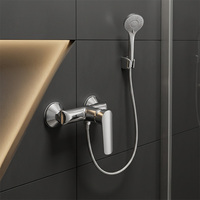 Ensemble de douche et baignoire en laiton poli à fonction unique avec jet de pluie doux pour hôtels, appartements et villas