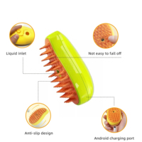 Brosse à vapeur en céramique autonettoyante 3 en 1, outil de massage en silicone pour chats et chiens, outil de toilettage