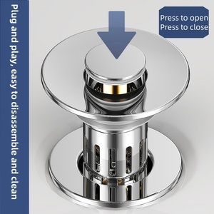 Press Type Washbasin Leak <strong>Plug</strong> Filter Screen Bounce Core <strong>Sink</strong> Anti Hair Clogging Odor Vent Floor Drain Bathroom Accessory - Product Image 4