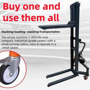 דגם חדש קיבולת עומס 300 ק "ג גובה הרמה 1.6 מ '220v תקע stacker שלב אור תיבת קול מטען מטען נייד מלגזה נייד - Product Image 5