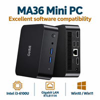 OEM ODM Intel Core I3 6100U 8 16GB 256 512GB Dual RJ45 Win10/11 Mini PC Gaming Komputer Desktop Faktor Bentuk Kecil
