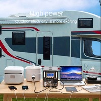 Batterie externe mobile d'extérieur grande capacité 220V pour camping, autonomie prolongée, alimentation d'urgence domestique avec prise US