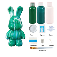 Kit DIY Ours Liquide Violent Lapin 23cm Blanc Surface Vierge pour Peinture Artistique