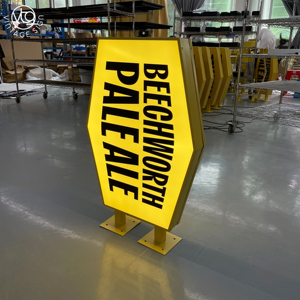 Letrero Luminoso LED Hexagonal Amarillo Personalizado con Texto Negro para la Señalización del Bar Beechworth Pale <span class=keywords><strong>Ale</strong></span> - Product Image 5