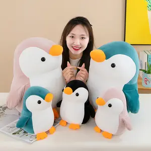 Nouveau pingouin jouets en peluche noir rose bleu pingouin jouets animaux en peluche poupées animaux sauvages doux pingouins oreiller en peluche pour la maison