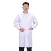 Blouse de laboratoire unisexe blanche à manches longues en tissu épais, uniformes d'hôpital OEM pour usage hospitalier