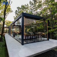 Gazebo 6x4 Mirador, pergola à lames orientables murales réglables, imperméable, vitrée, en aluminium, pour balcon, toit fixe