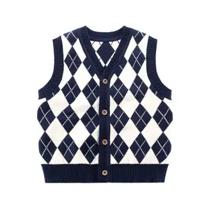 <span class=keywords><strong>Gilet</strong></span> en tricot personnalisé pour bébés filles, cardigan décontracté en maille pour enfants, manteau en coton pour garçons - Product Image 4