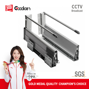 Goodcen Kính Chiếu Sáng Ngăn Kéo Hộp Đồ Nội Thất Phần Cứng Nhiệm Vụ Nặng Nề Ngăn Kéo Trượt Đường Sắt Mềm Đóng Siêu Mỏng Undermount Ngăn Kéo Trượt - Product Image 2