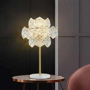 <span class=keywords><strong>Lampe</strong></span> de table en cristal avec base en marbre de luxe PM, tige en cuivre, design nordique moderne, flocon de neige en verre, <span class=keywords><strong>lampe</strong></span> de chevet pour chambre à coucher, <span class=keywords><strong>lampe</strong></span> de lecture - Product Image 1