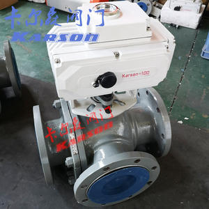 Karson Q944/45F-16C Válvula de bola eléctrica con brida de tres vías Acero al carbono Tipo L Divergente Convergente Inversión Tipo T para agua OEM - Product Image 3