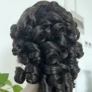 Pre-plucked natural hairline bouncy curl wigs human hair lace wig,spring curl brazilian virgin hd human hair lace frontal wigs