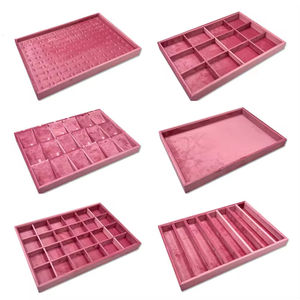 Wholesale Custom Logo Soft Pink Velvet Jewelry Display Trays for <b>Ring</b> Earrings <b>Necklace</b> - Product Image 6