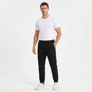 Pantalon de survêtement pour homme 100 % coton, tricoté, anti-humidité, pour entraînement sportif, fabrication directe usine, OEM - Product Image 1