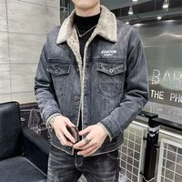 Nouvelles vestes en jean pour hommes automne-hiver, doublées de polaire d'agneau épaisse, manteaux décontractés chauds en coton rembourré, vestes en jean tendance coréenne