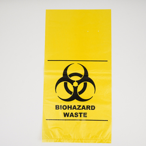 Logo <span class=keywords><strong>personnalisé</strong></span> durable jaune HDPE PE grand sac plat de déchets à risque biologique élimination médicale pour les préservatifs de pilules liquides - Product Image 3