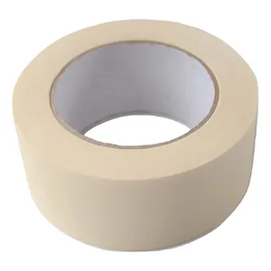 Rubber Glue 2 Inches Walls Paint Protection Crepe Paper Beige General Purpose Masking Tape