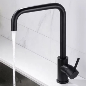 Robinet mélangeur d'eau pour évier en acier inoxydable noir mat 304, rotation à 360 degrés, anti-éclaboussures, robinets de cuisine pour <span class=keywords><strong>camping</strong></span>-<span class=keywords><strong>car</strong></span> - Product Image 2