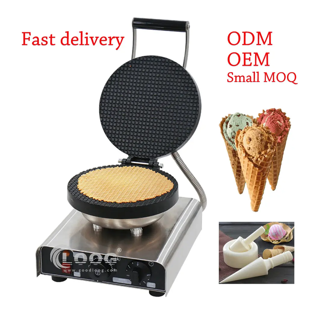 Baking Waffle Making Machine Stainless Steel Belgian Electric Commercial Ice Cream Waffle Cone Maker
