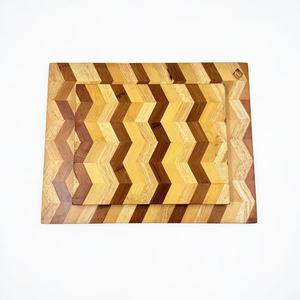 Bamboo Acacia Rubberwood Cutting Board Set 25.5x20.5cm 35.5x28cm Rectangle Double Sided Interlocking Kitchen Chopping <b>Blocks</b> - Product Image 1
