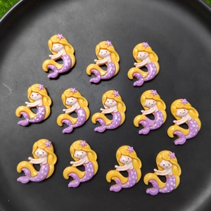 Cabochons en résine à dos plat Princesse Sirène Kawaii, queue de poisson, breloques pour loisirs créatifs, accessoires pour slime, décoration de coques de téléphone, accessoires pour cheveux - Product Image 4