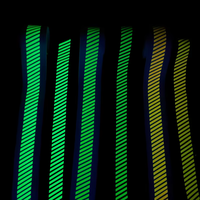Fluo Néon Orange UV Noir Lumière Haute Visible Lumineux Lueur dans le Sombre Motif Segmenté Conception Élastique Sangle Bandes Bande Bande