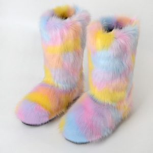 Botas de Nieve de Plataforma con Diseño de Peluche Suave y Antideslizantes para Mujer, Botas de Piel Sintética con Peluche para Fiestas - Product Image 3