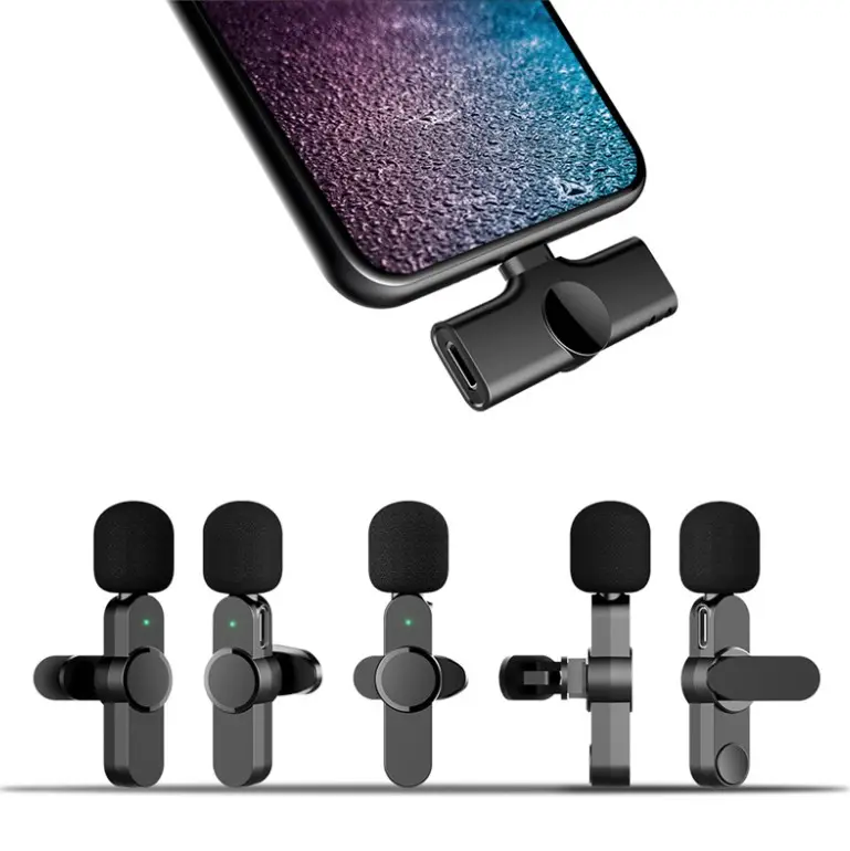 Wireless Lavalier Microphone For iPhone Samsung Huawei Xiaomi Tiktok Youtube Kwai