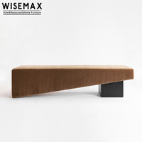 WISEMAX FURNITURE Chaise longue en tissu, Canapés modernes pour salon, Pouf, Banc de bout de lit, Tabouret long pour chaussures, Tabouret en tissu bouclé