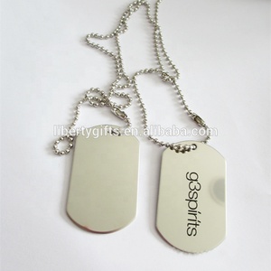 Personalizado blanco de acero inoxidable placa de identidad - Product Image 1