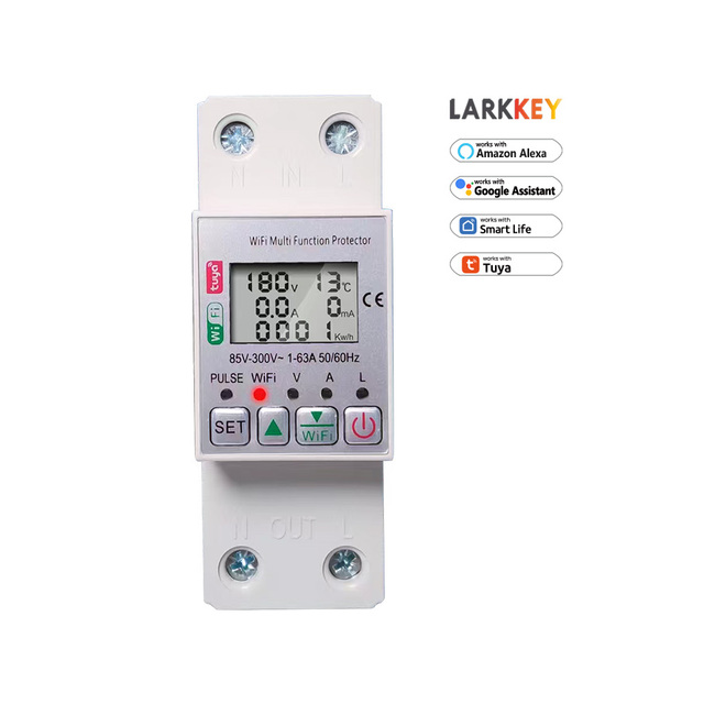 Tuya Smart WiFi Electric Meter Electrical Leakage Protection Single Phase Digital Energy Meter Module MQAI-63 Model 1%/0.5%