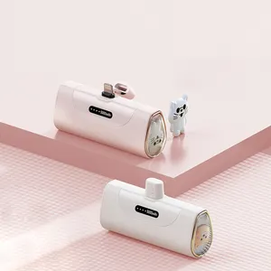 Pengisi daya portabel terbaru 5000mAh kapsul Mini Power Bank 10W keamanan pengisian Super