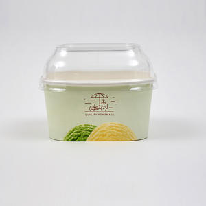 Bicchiere di Carta Biodegradabile Quadrato a Parete Singola con Coperchio, Nuovo Stile, Vendita all'Ingrosso per Biscotti, Torte, Gelati, Hamburger - Product Image 5