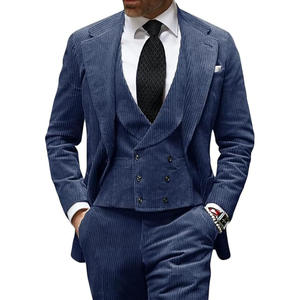 Costume 3 pièces en <span class=keywords><strong>velours</strong></span> camel pour <span class=keywords><strong>homme</strong></span> – <span class=keywords><strong>Blazer</strong></span>, gilet et pantalon en <span class=keywords><strong>velours</strong></span> côtelé – Idéal pour événements professionnels, mariages, banquets, soirées – Smoking personnalisé - Product Image 2