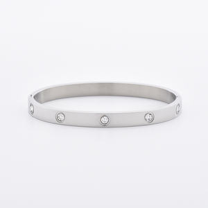 Careful Selection Classic <b>Silver</b> <b>Bangle</b> 925 Sterling <b>Silver</b> Luna <b>Bangle</b> for <b>Women</b> - Product Image 2