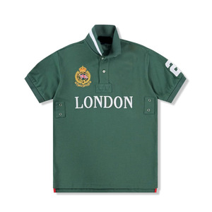 <span class=keywords><strong>Polo</strong></span> classique en coton pour homme avec logo de cheval brodé et motif lettres décontracté - Product Image 3