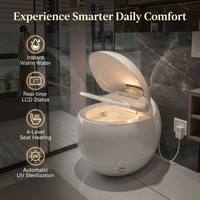 WC intelligent de luxe en forme d'œuf, chasse d'eau siphonique, capteur automatique, céramique, sanitaires intelligents, toilettes à poser au sol