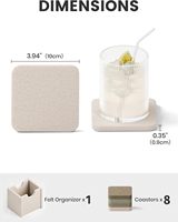 Sous-verres en feutre de haute qualité, résistants à la chaleur et réutilisables, pour boissons, sous-verres absorbants avec support, table basse et salon