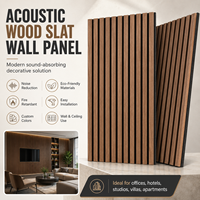 Facile à installer Décoration intérieure Séparateur de pièce Slatwall Insonorisation Panneau mural à lattes acoustiques en bois
