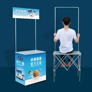 Stand d'exposition Offre Spéciale, comptoir carré en tissu de Tension avec présentoir en acrylique, table de promotion