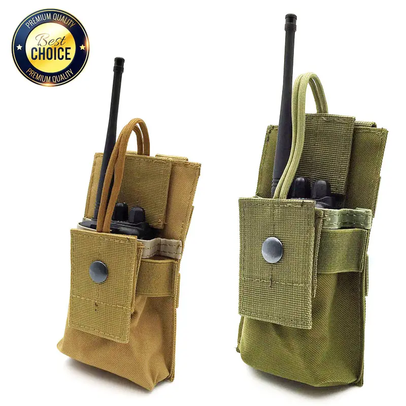 Chiến thuật Molle đài phát thanh Walkie Talkie Pouch Eo Túi giữ túi xách tay Interphone Bao da mang theo túi cho săn bắn Cắm Trại