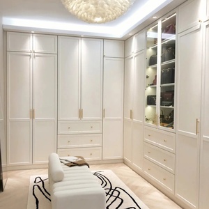 Custom Luxury Fitted <b>Wardrobe</b> Eco Friendly Board Wood Tone for Villa Bedroom Storage - Product Image 5