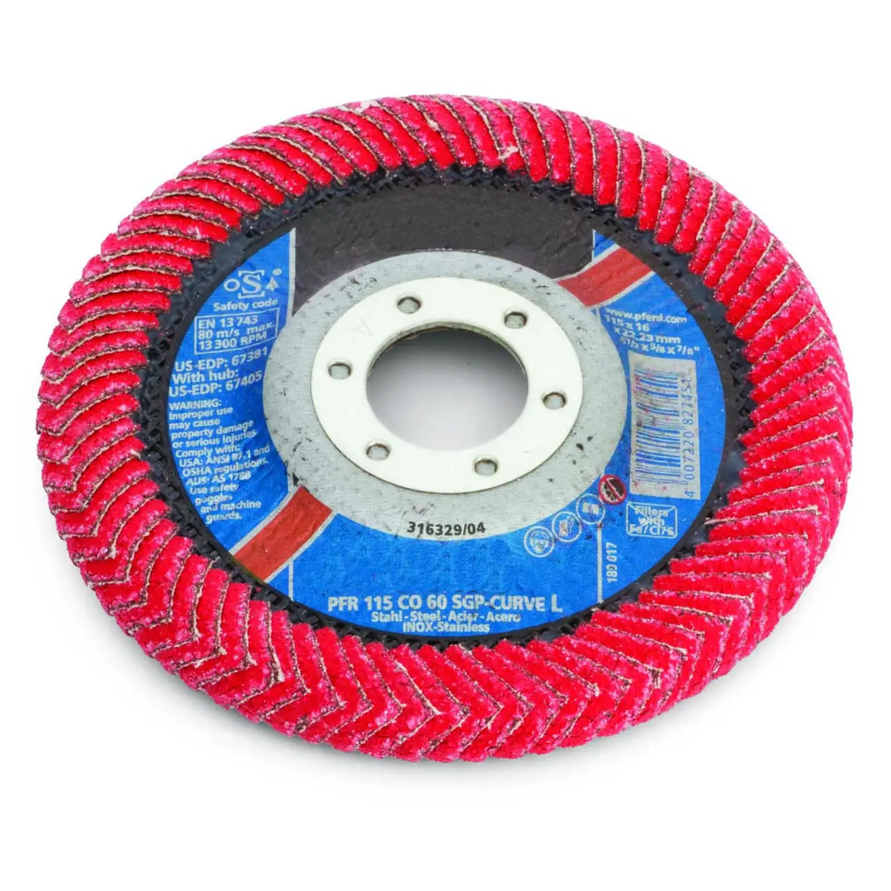 SATC-disco de aleta curvada de cerámica, disco de molienda para esquinero, 115mm