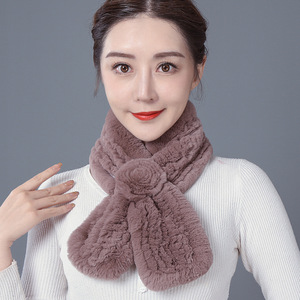 2026 Rex-Kaninchenfell Quadratischer Schal Doppelseitiger Nackenwärmer Verdickt Warm Unisex Herbst Winter Vielseitiger Fellkragen Winddicht - Product Image 4